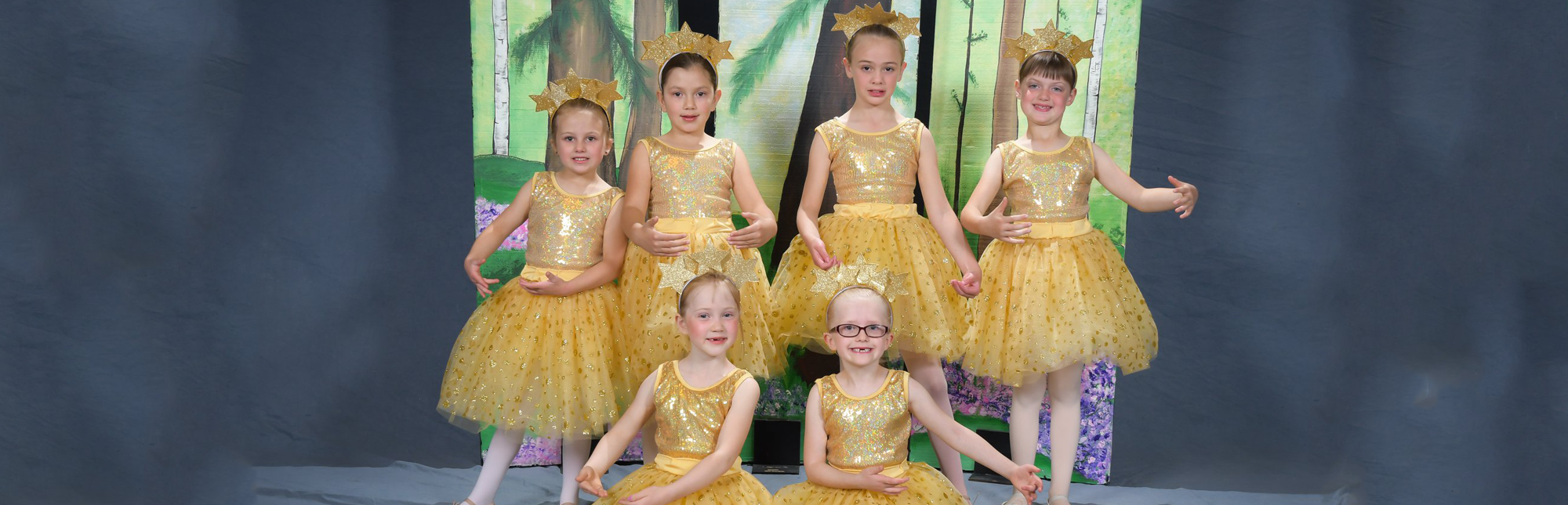 Little Girls in Golden Outfits